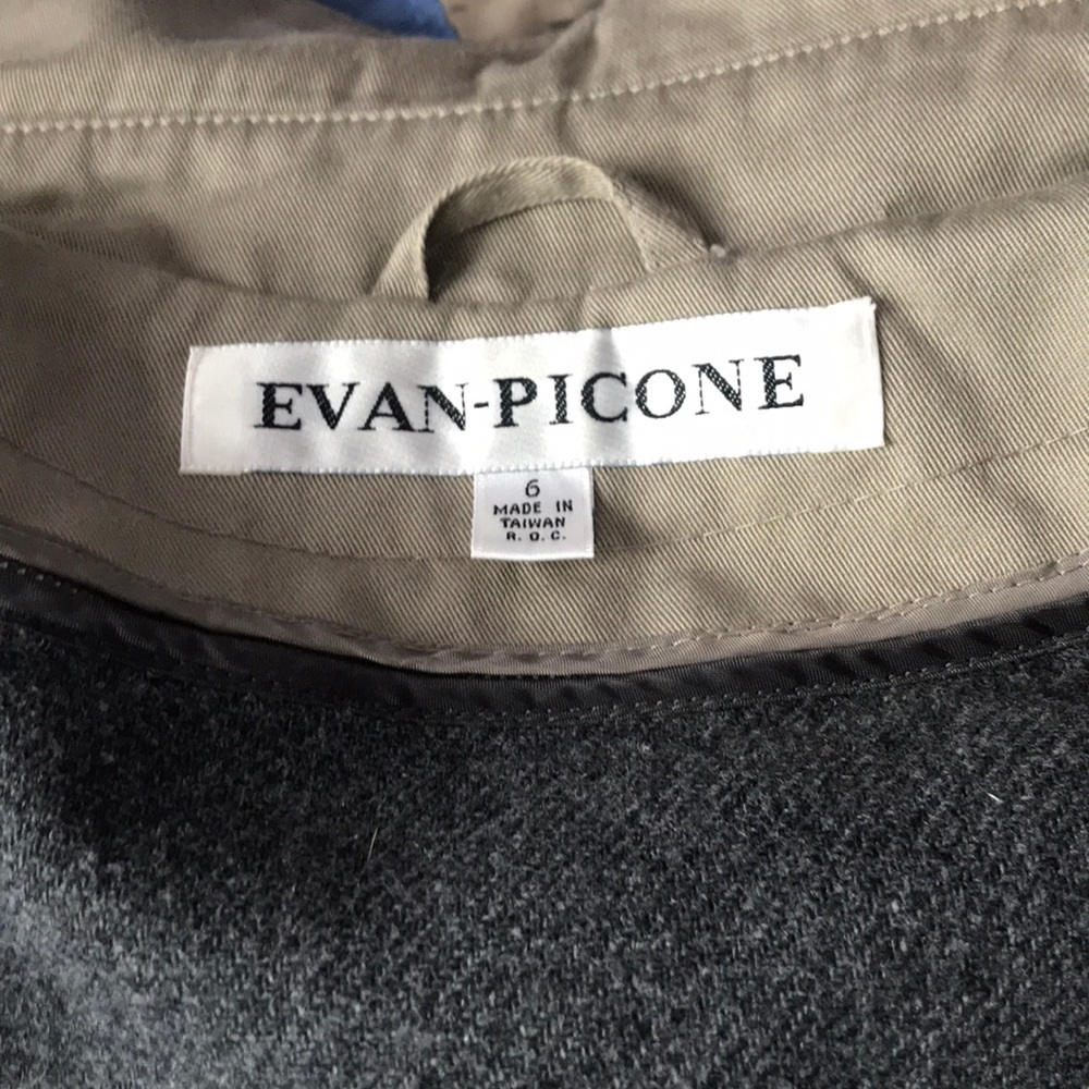 Evan Picone trench coat with hood size 6 - Picture 6 of 9